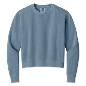Comfort Colors Women's Garment Dyed Cropped Crewneck Sweatshirt blank apparel front view